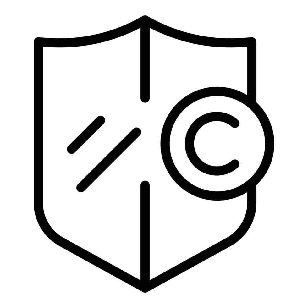 Law shiled icon outline vector. Copyright patent vector