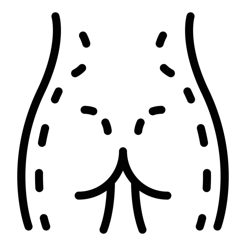 Back leg liposuction icon outline vector. After diet vector