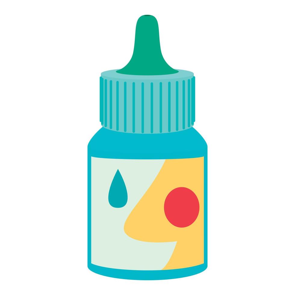 Bottle of nasal drops icon, flat style vector