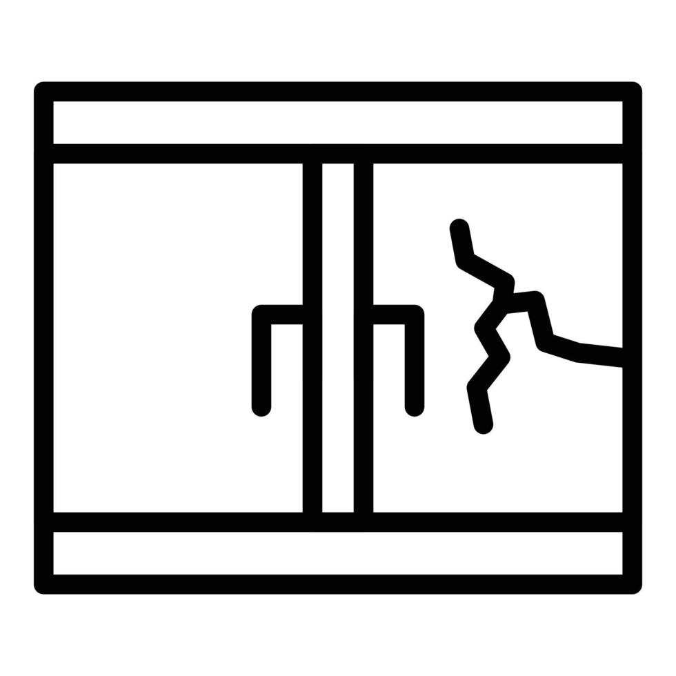 Crack school window icon outline vector. Student abuse vector