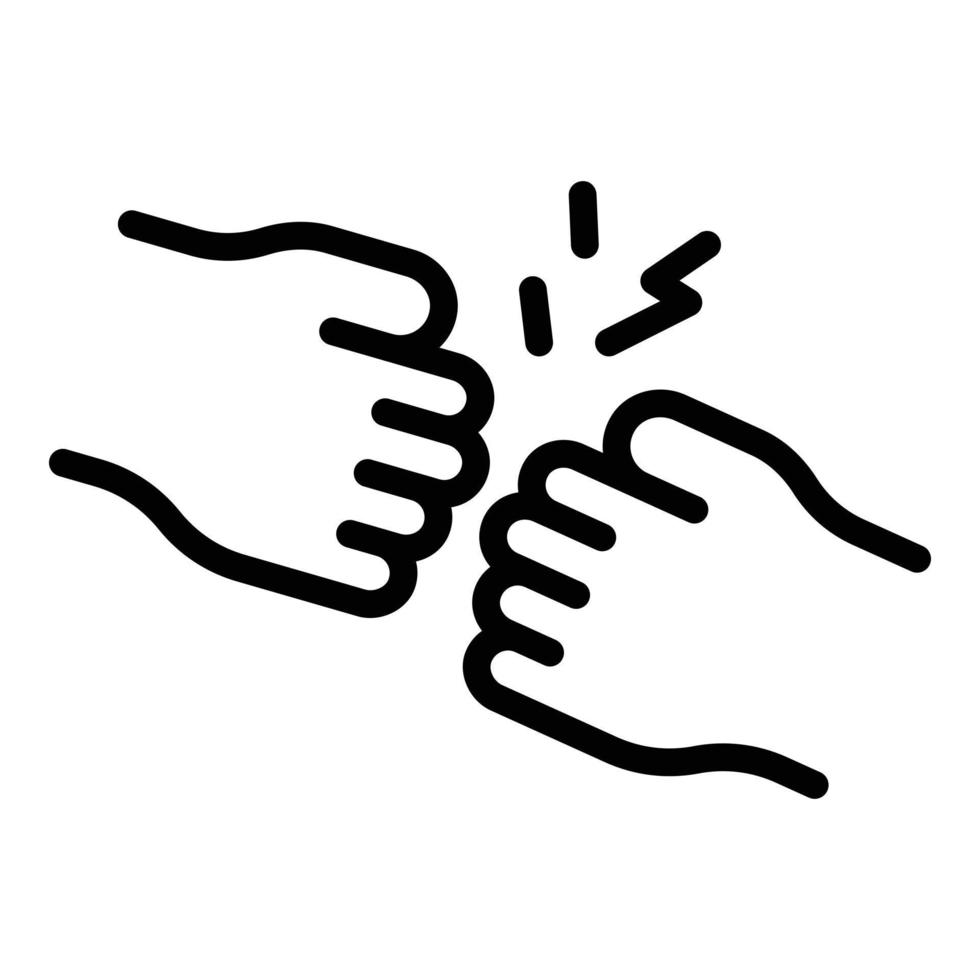 School violence fight icon outline vector. Child bully vector