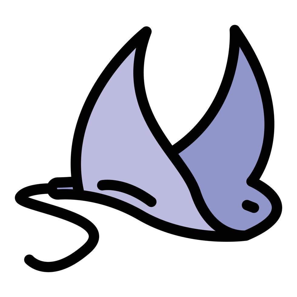 Manta ray icon color outline vector