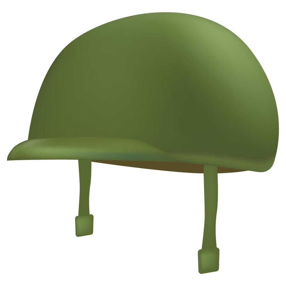 Green helmet mockup, realistic style vector