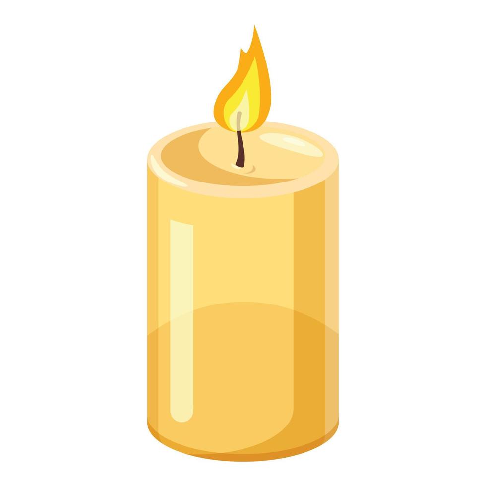 Thick candle icon, cartoon style vector