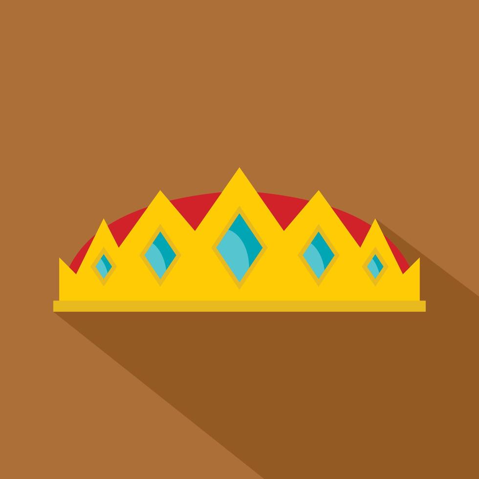 Small crown icon, flat style vector