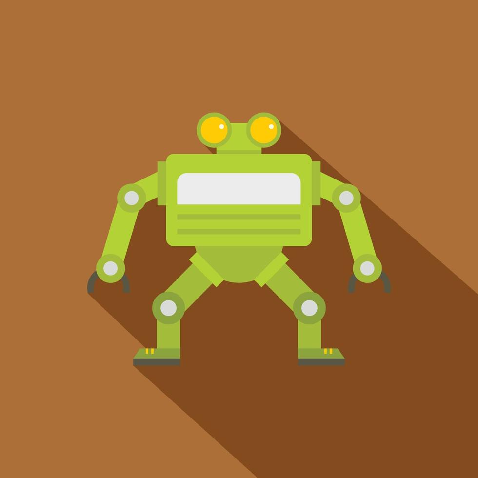 icono de mecanismo automático verde, estilo plano vector