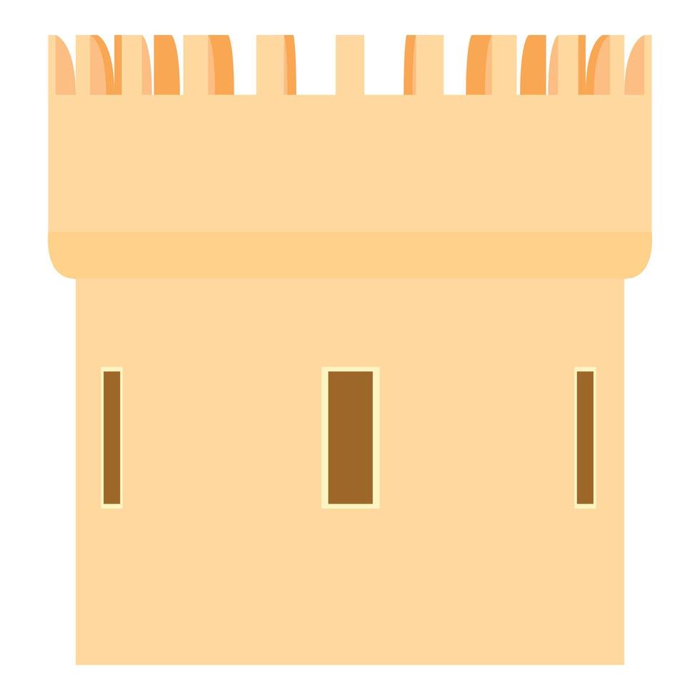Medieval tower icon, cartoon style vector