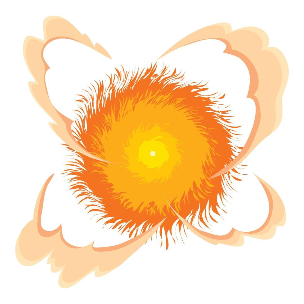 Bright explosion icon, cartoon style vector