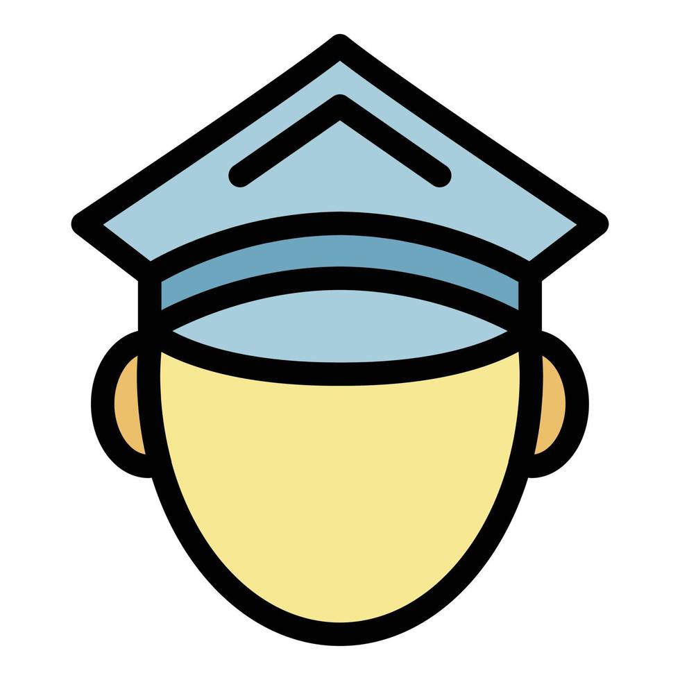 Police avatar icon color outline vector