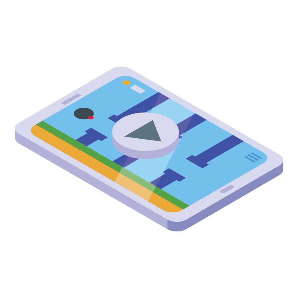 Tablet gameplay icon isometric vector. Game machine vector
