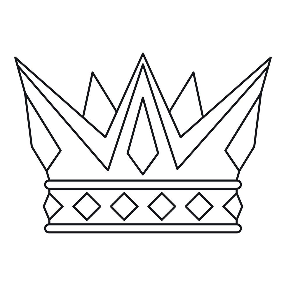 icono de corona dentada, estilo de contorno vector