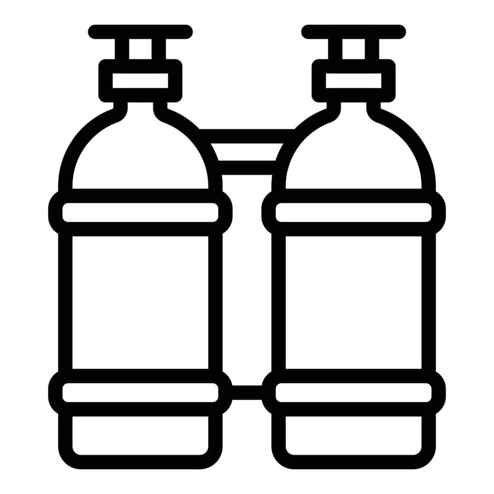 Oxygen double tank icon outline vector. Medical therapy vector