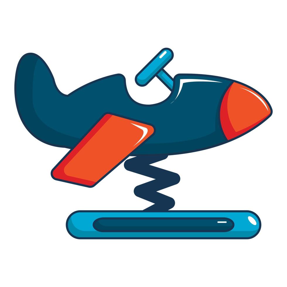 Toy airplane icon, cartoon style vector