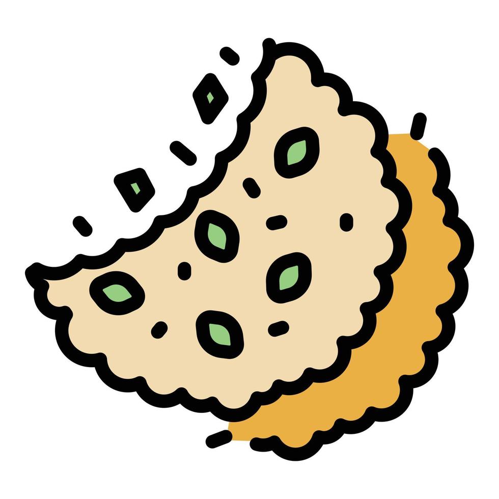 vector de contorno de color de icono de galleta