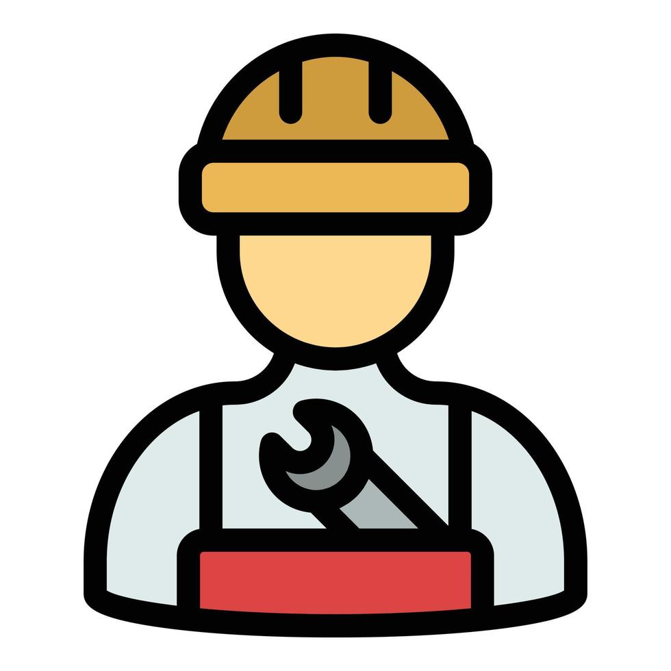 Wrench repairman icon color outline vector