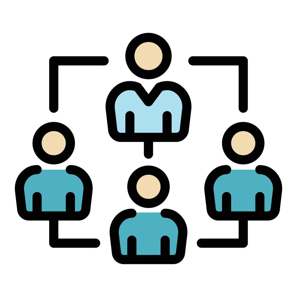 Work team icon color outline vector