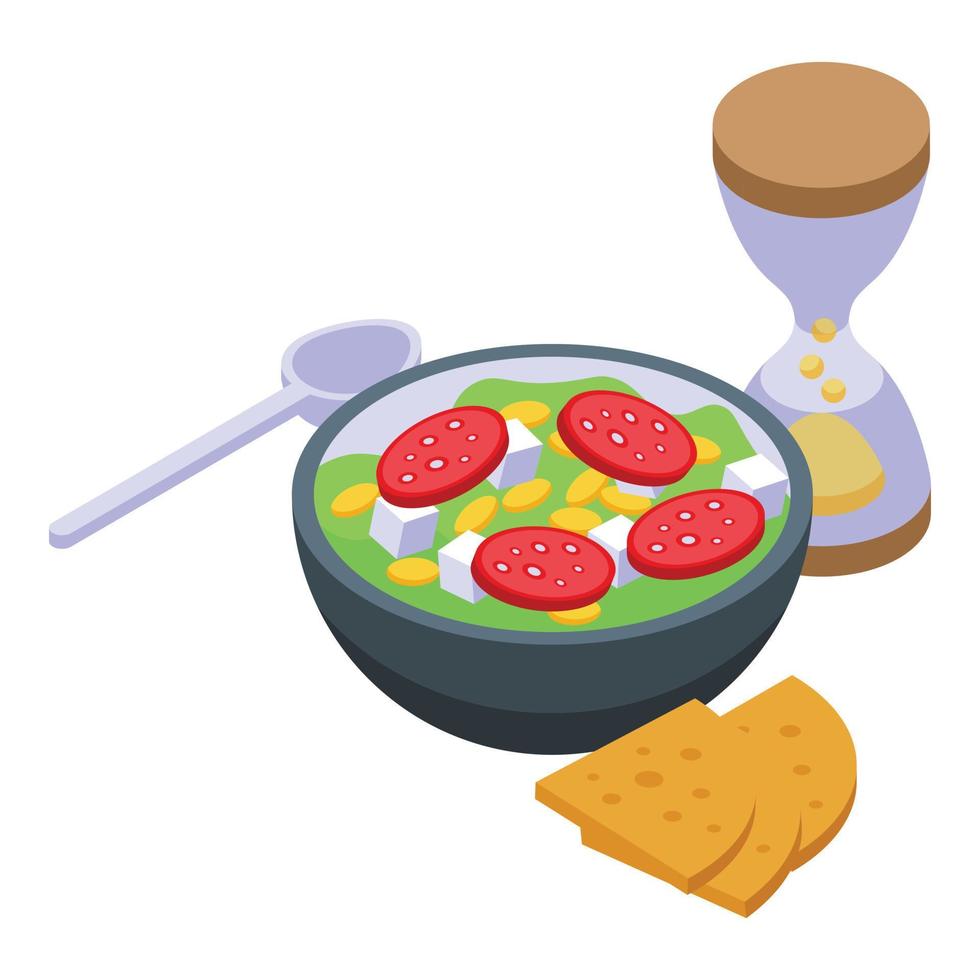 Late breakfast icon isometric vector. Bed sleep vector