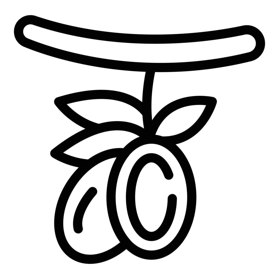 Vegan fruit eco icon outline vector. Food diet vector