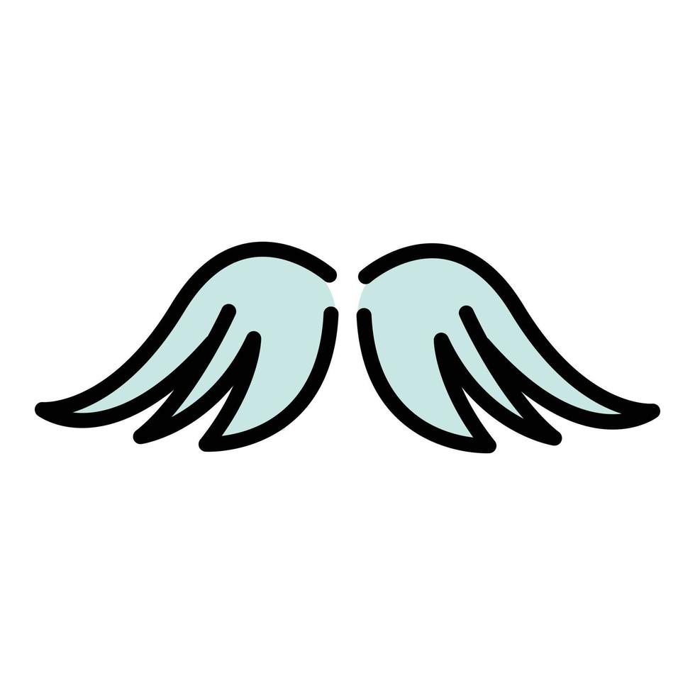 Symbol wings icon color outline vector