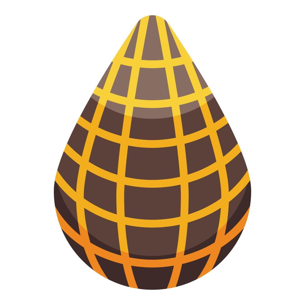 Striped chocolate egg icon isometric vector. Easter egg vector