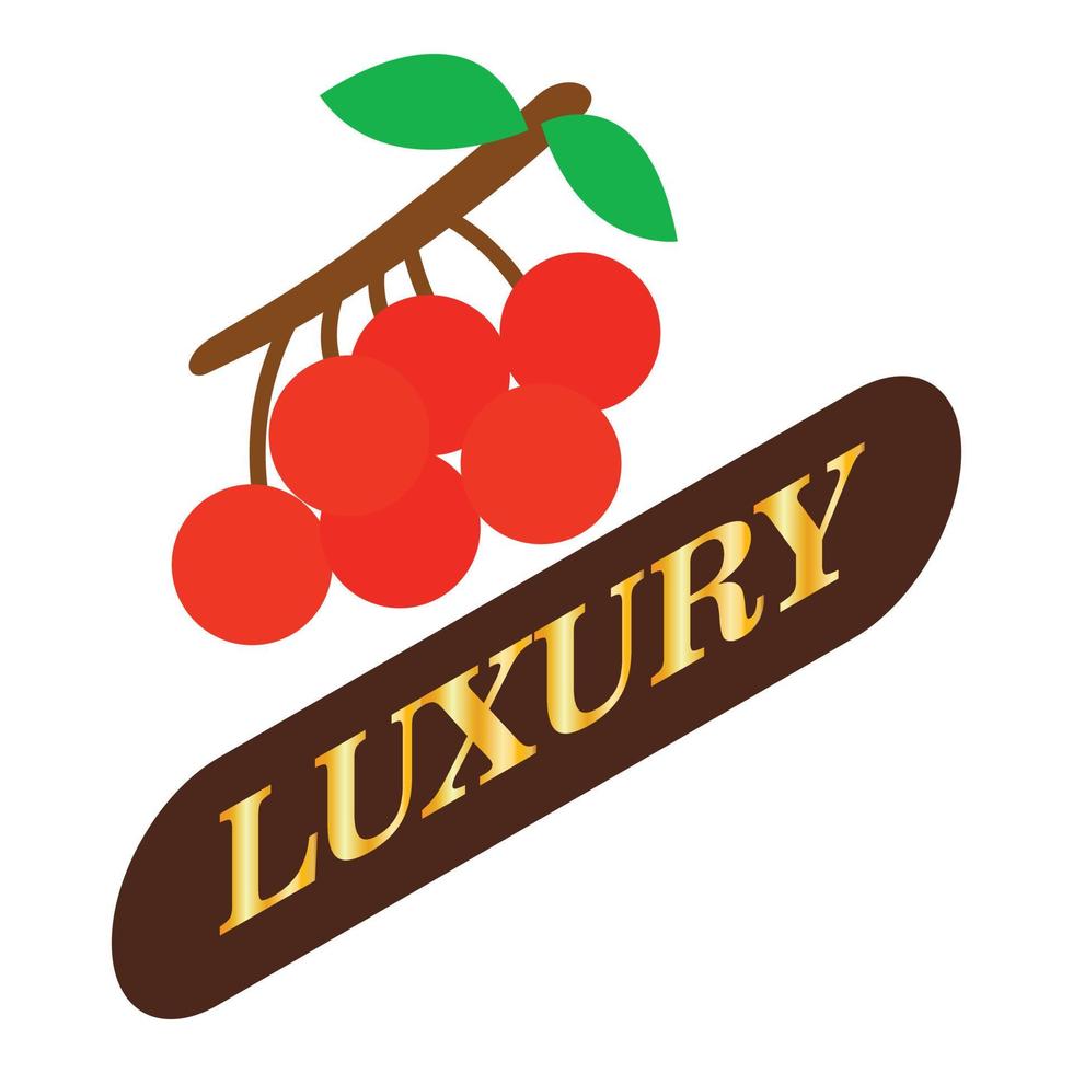 Autumn berry icon isometric vector. Rowan tree branch with leaf and red berry vector