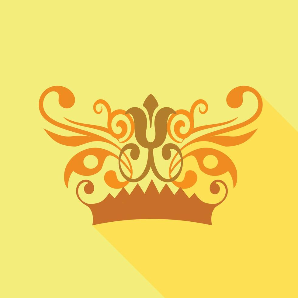 Crown decorative design elements icon vector