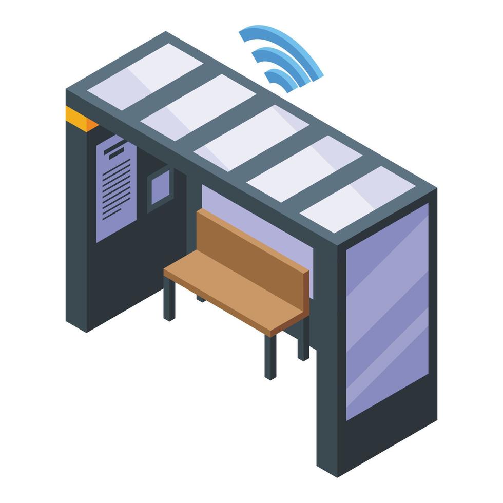 vector isométrico del icono del sensor de la estación de autobuses. tráfico en la carretera