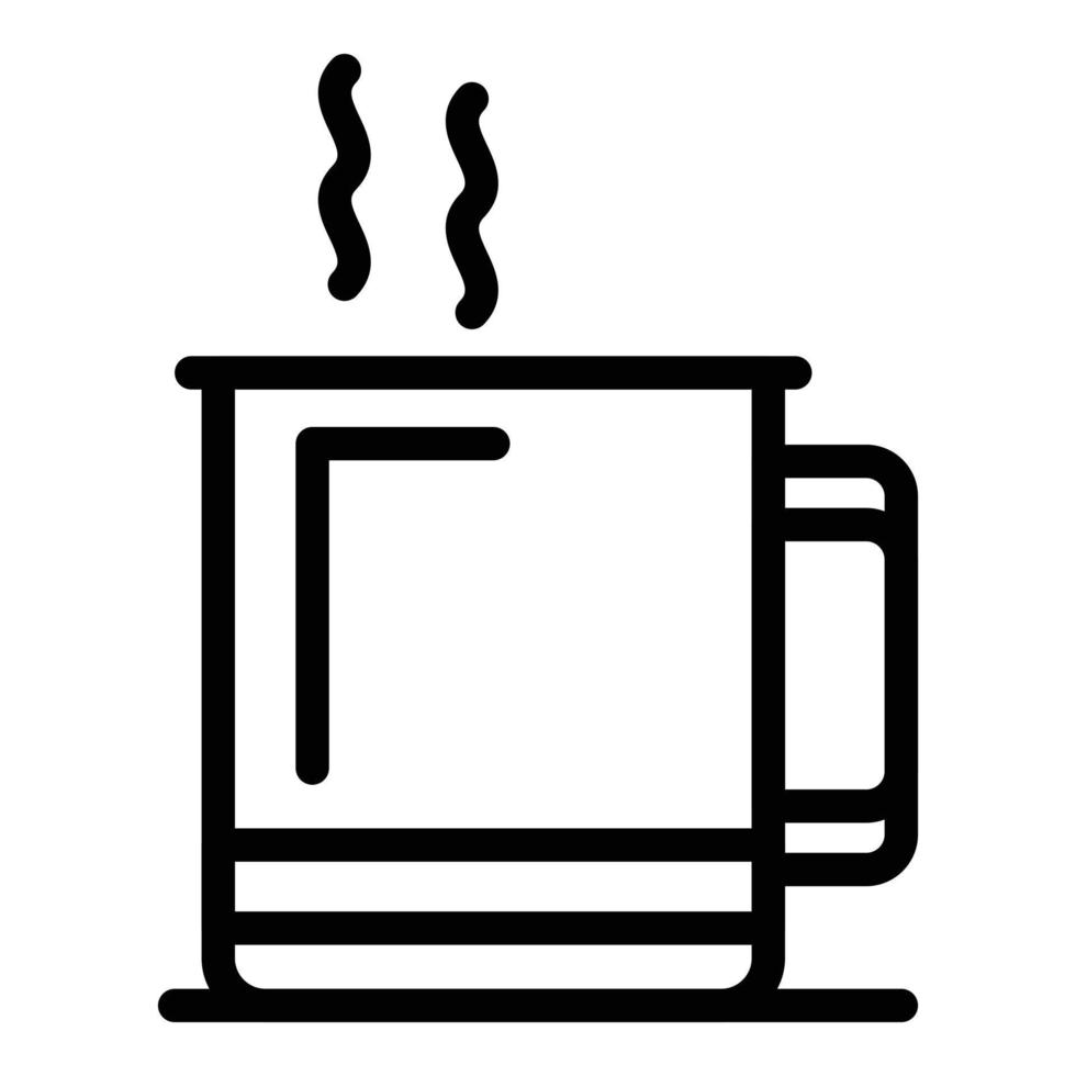 Hot tea mug icon outline vector. Drink cup vector