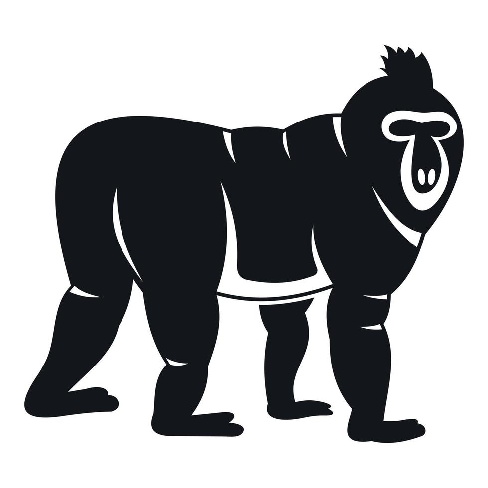 Mandrill monkey icon, simple style vector