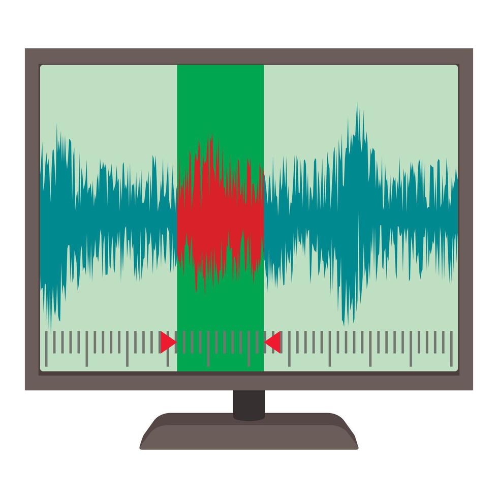 Soundwave icon, cartoon style vector