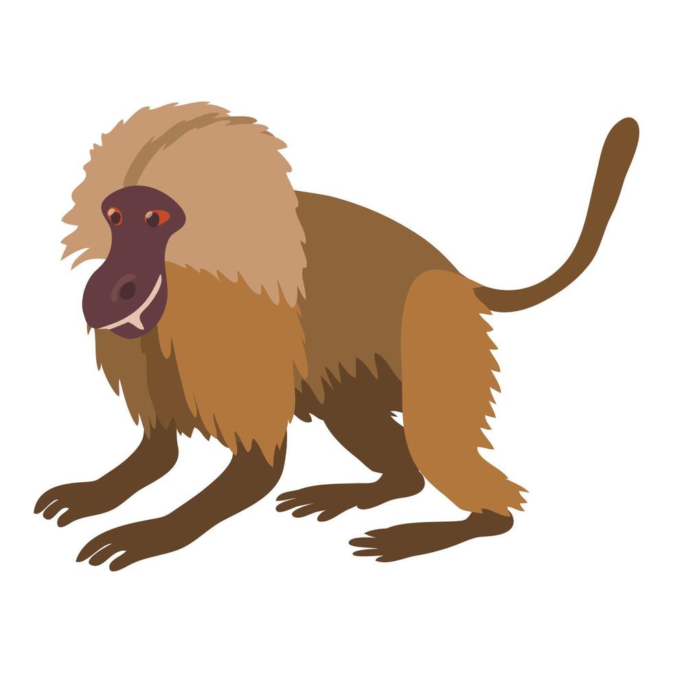 Gelada monkey icon, cartoon style vector