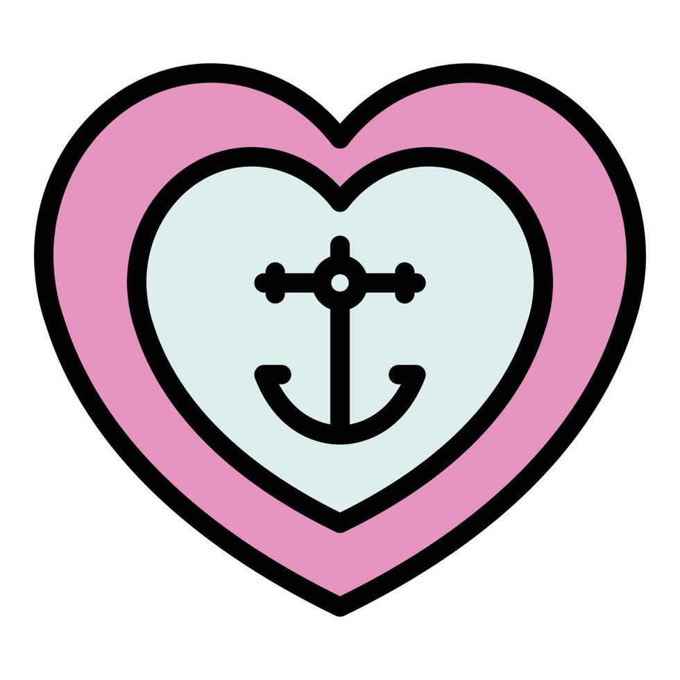 Tattoo anchor heart icon color outline vector 15092576 Vector Art at