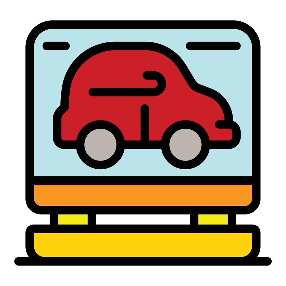 Online tire fitting icon color outline vector
