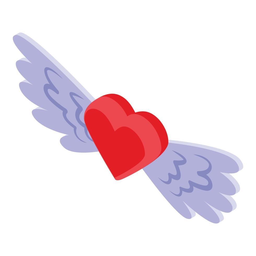 vector isométrico del icono de cupido del ángel volador. flecha de amor