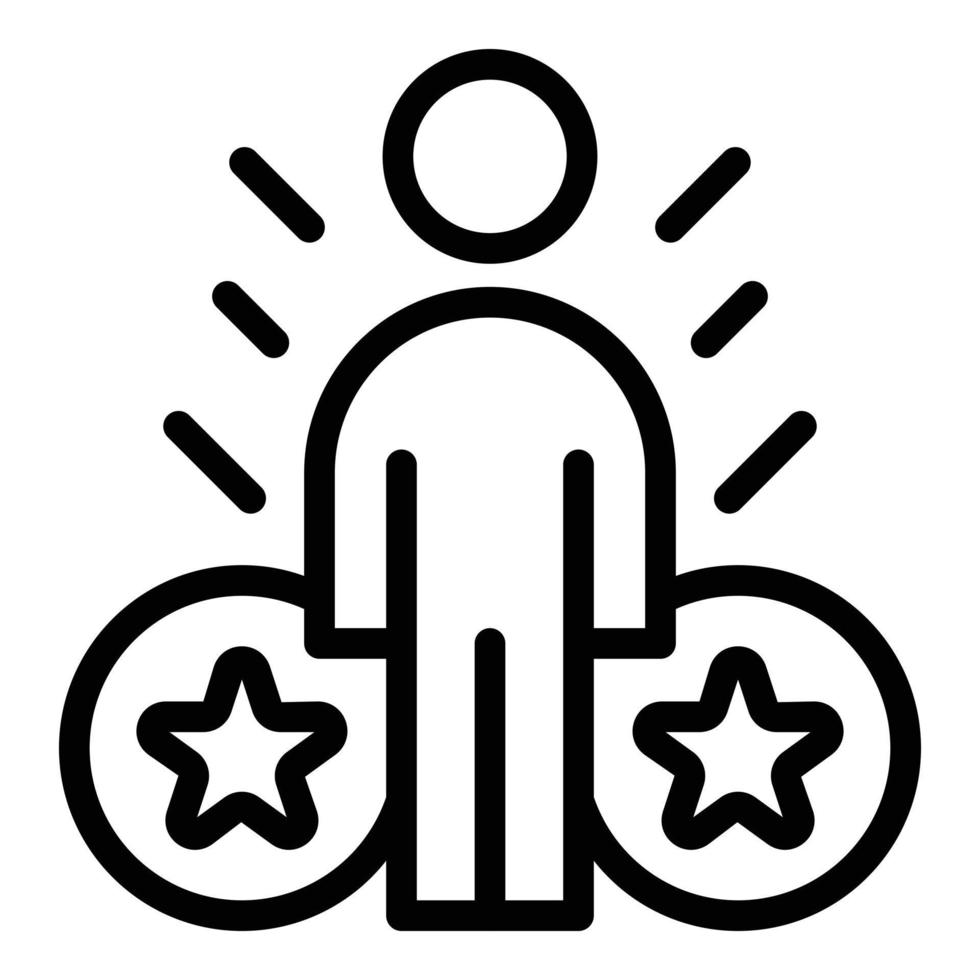 Man reward icon outline vector. Service gift vector