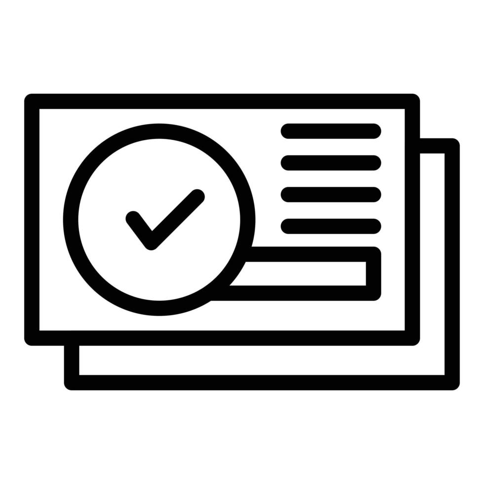 Paper approved election icon outline vector. Digital poll vector