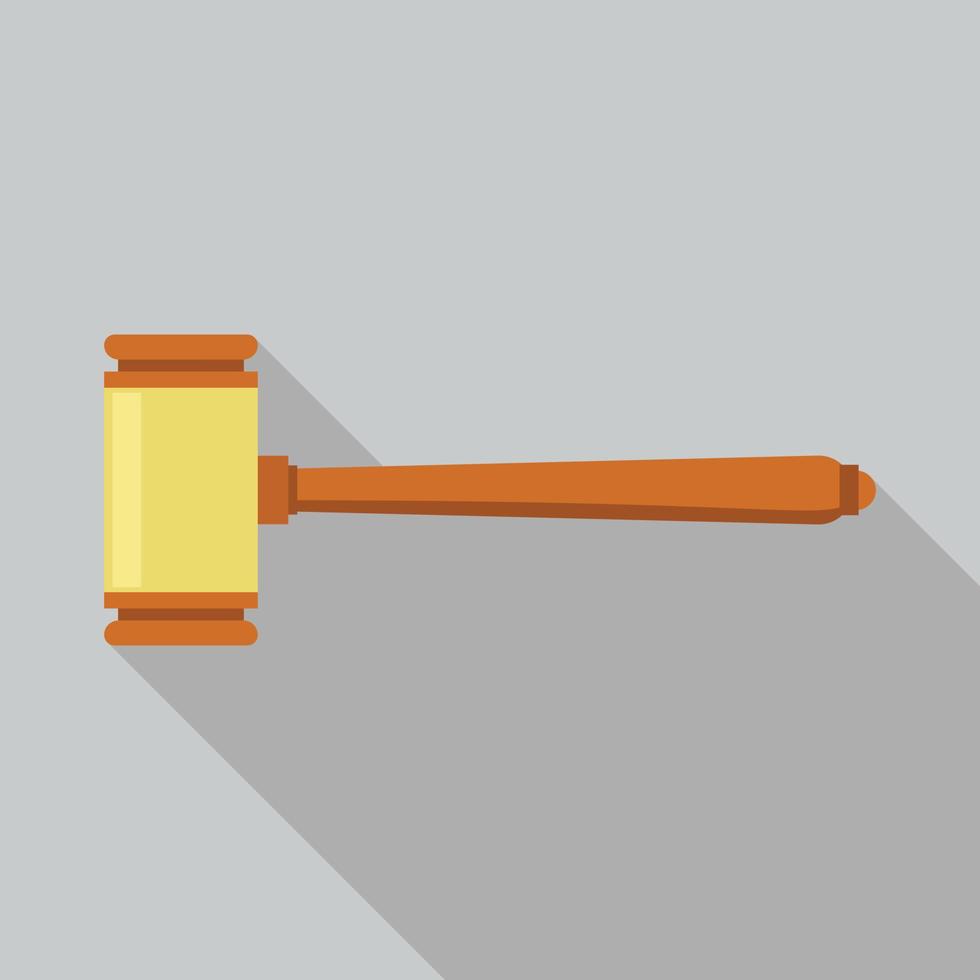 Gavel judge icon, flat style vector