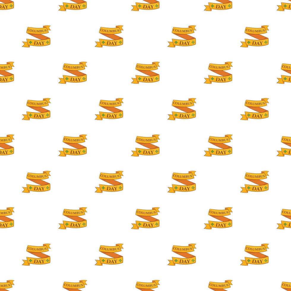 Ribbon Columbus day pattern, cartoon style vector