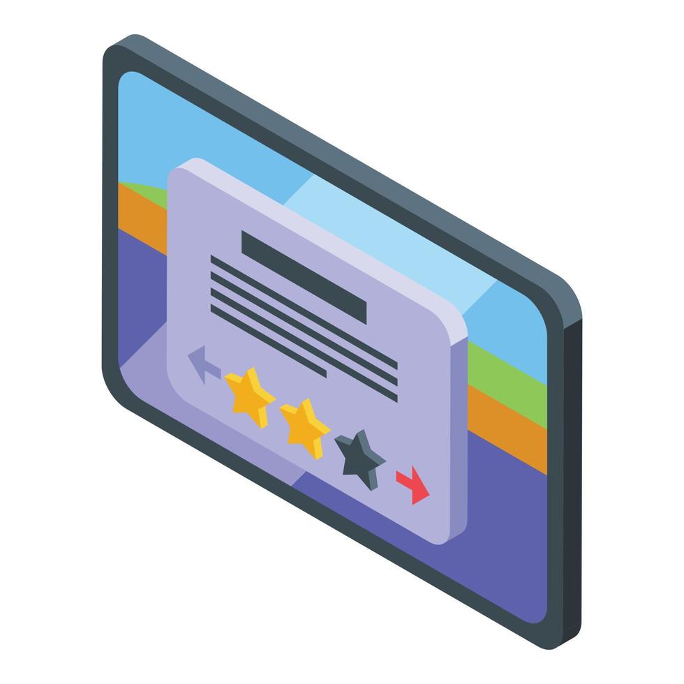 Raiting gameplay icon isometric vector. Game machine vector