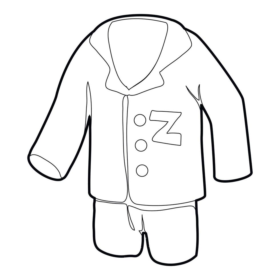 Pajamas icon, outline style vector