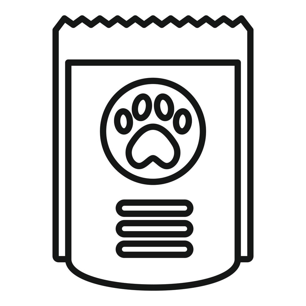 nuevo vector de contorno de icono de comida de perro de galleta. la alimentación animal