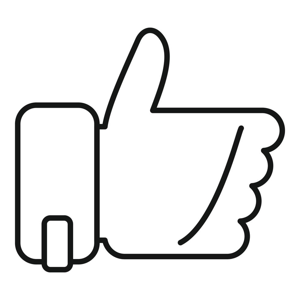 Thumb up trust icon outline vector. Rate star vector