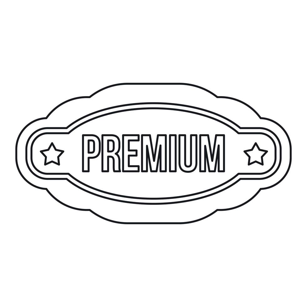 icono de etiqueta premium, estilo de contorno vector