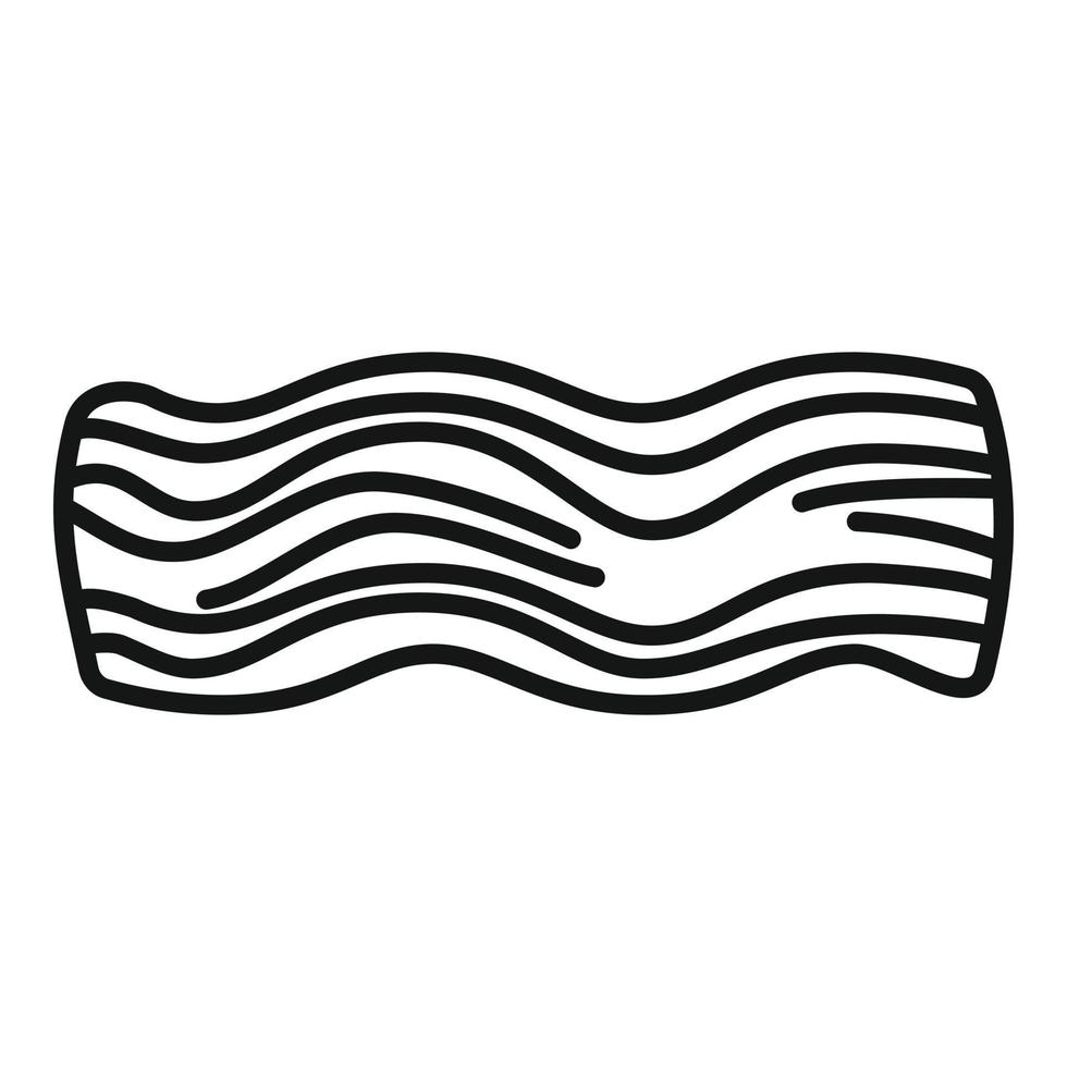 Meat bacon icon outline vector. Slice smoked vector