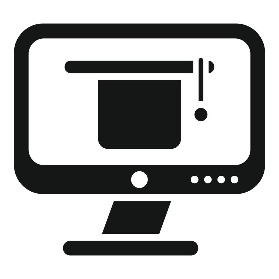 Online training graduation icon simple vector. Web course vector