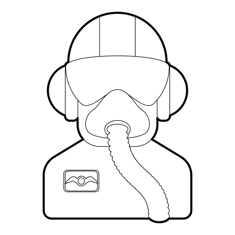 Pilot icon, outline style vector