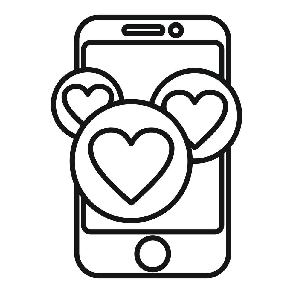 Phone subscribe like icon outline vector. Email message vector