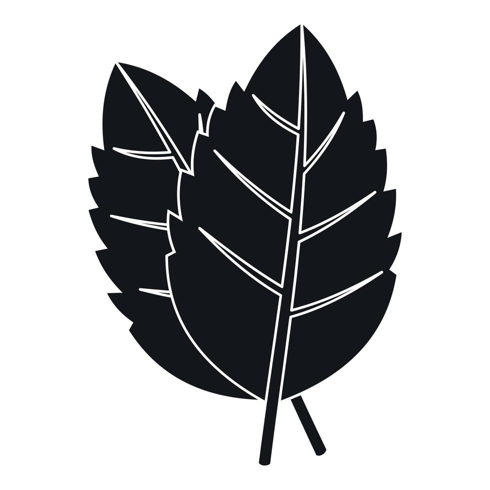 Two basil leaves icon, simple style vector