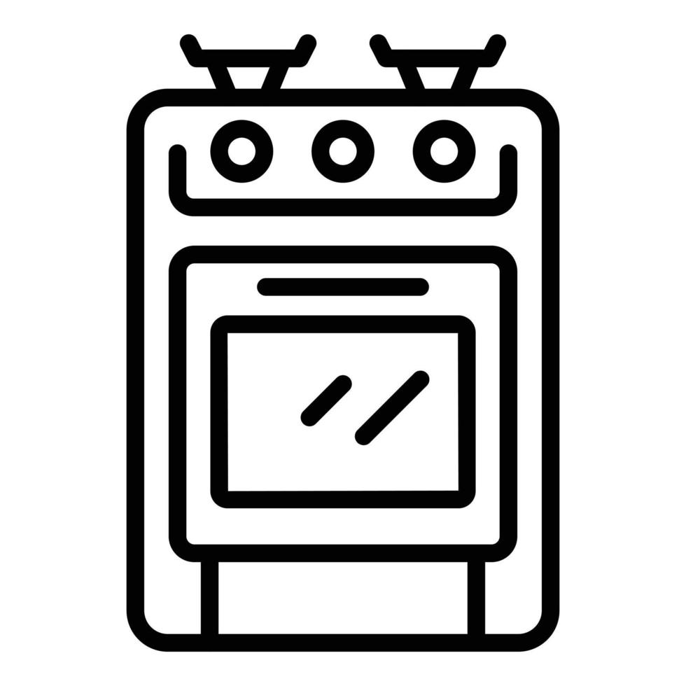 vector de contorno de icono de estufa de gas. cocina cocina