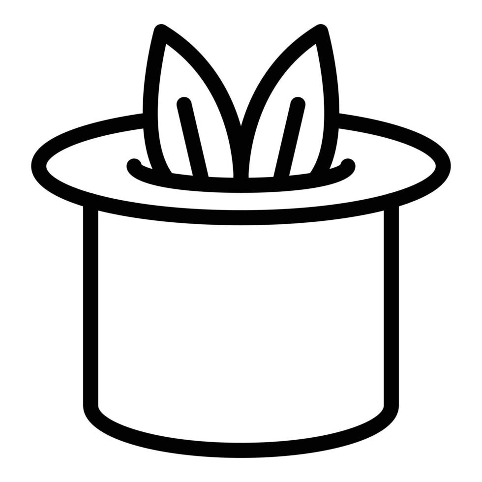 Top hat magic icon outline vector. Wand show vector